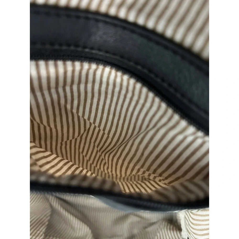 Steve Madden Black White Chevron Woven Backpack Zig Zag Cotton Faux Leather Trim